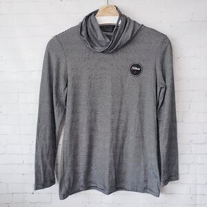 Titleist Womens Turtleneck Long Sleeve Top Size M Black White Stripe Golf